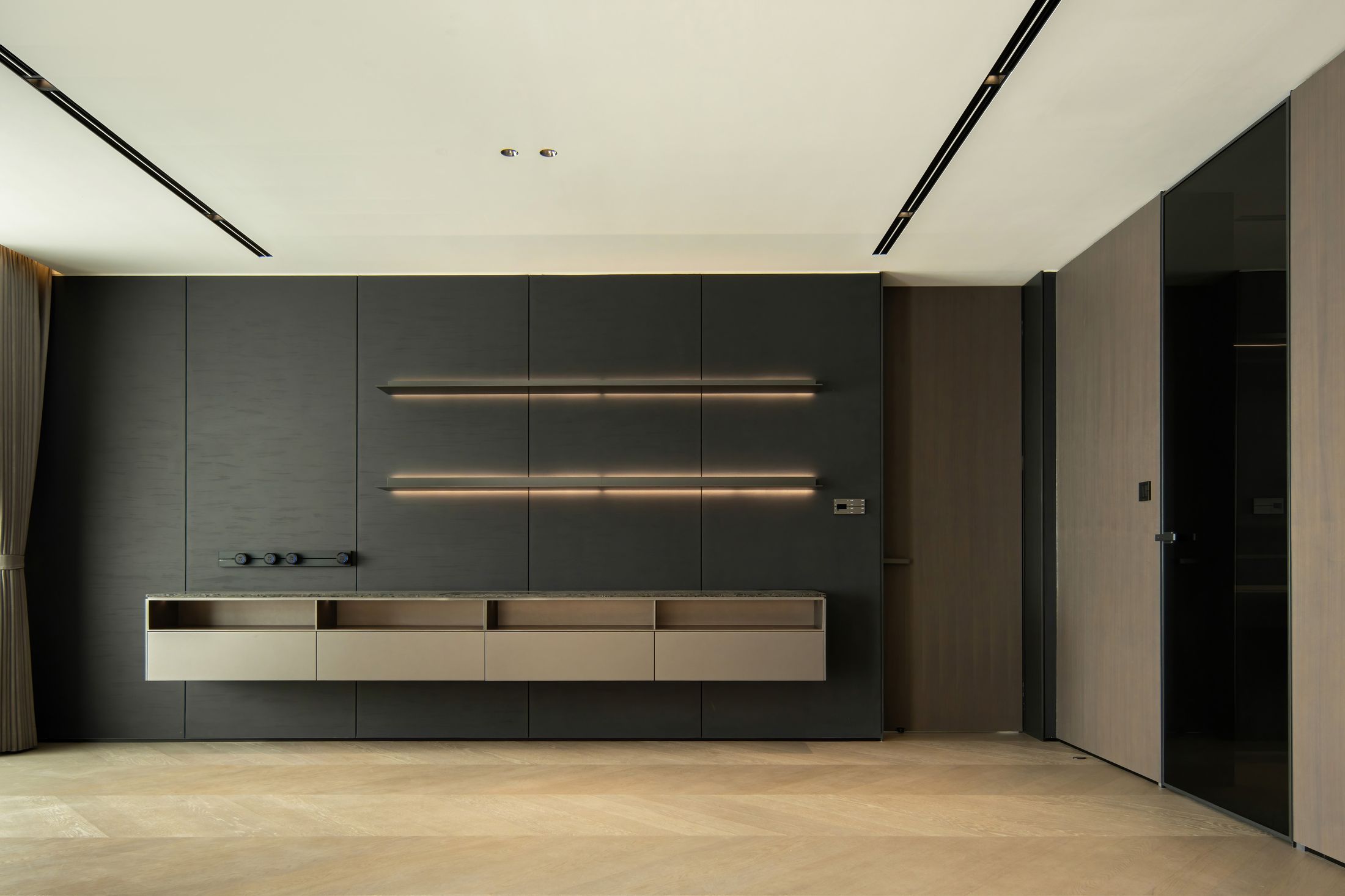 Kumiko project, Tokyo — bespoke walnut, cane and stone cabinetry by Adorn World, view 4