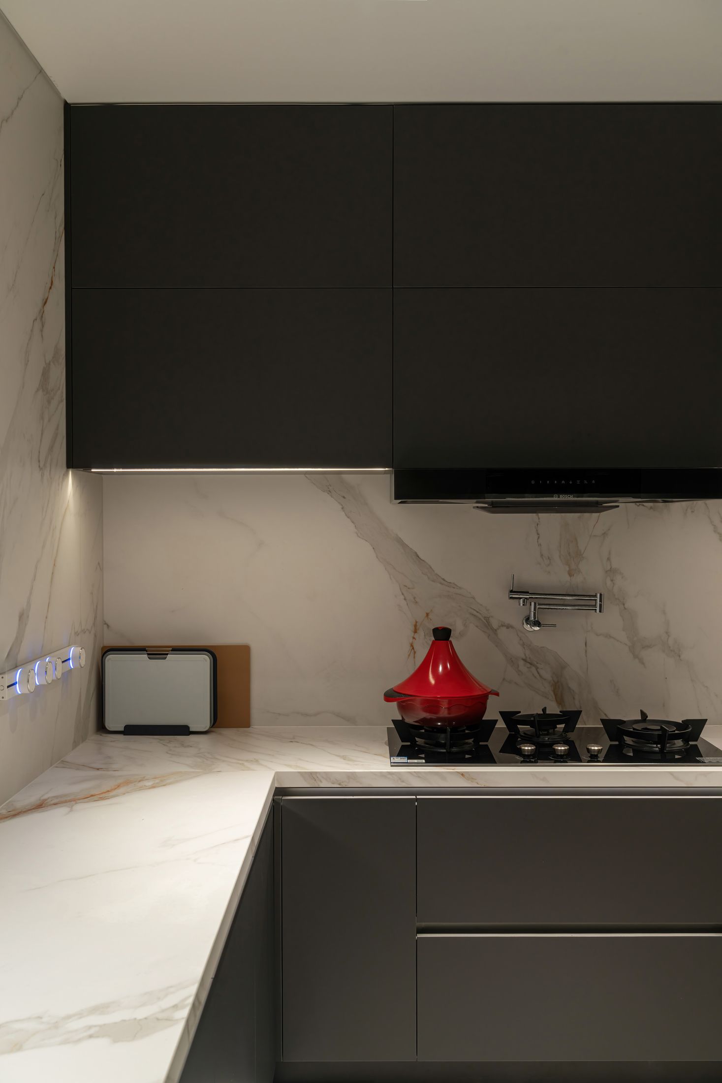 Kumiko project, Tokyo — bespoke walnut, cane and stone cabinetry by Adorn World, view 5