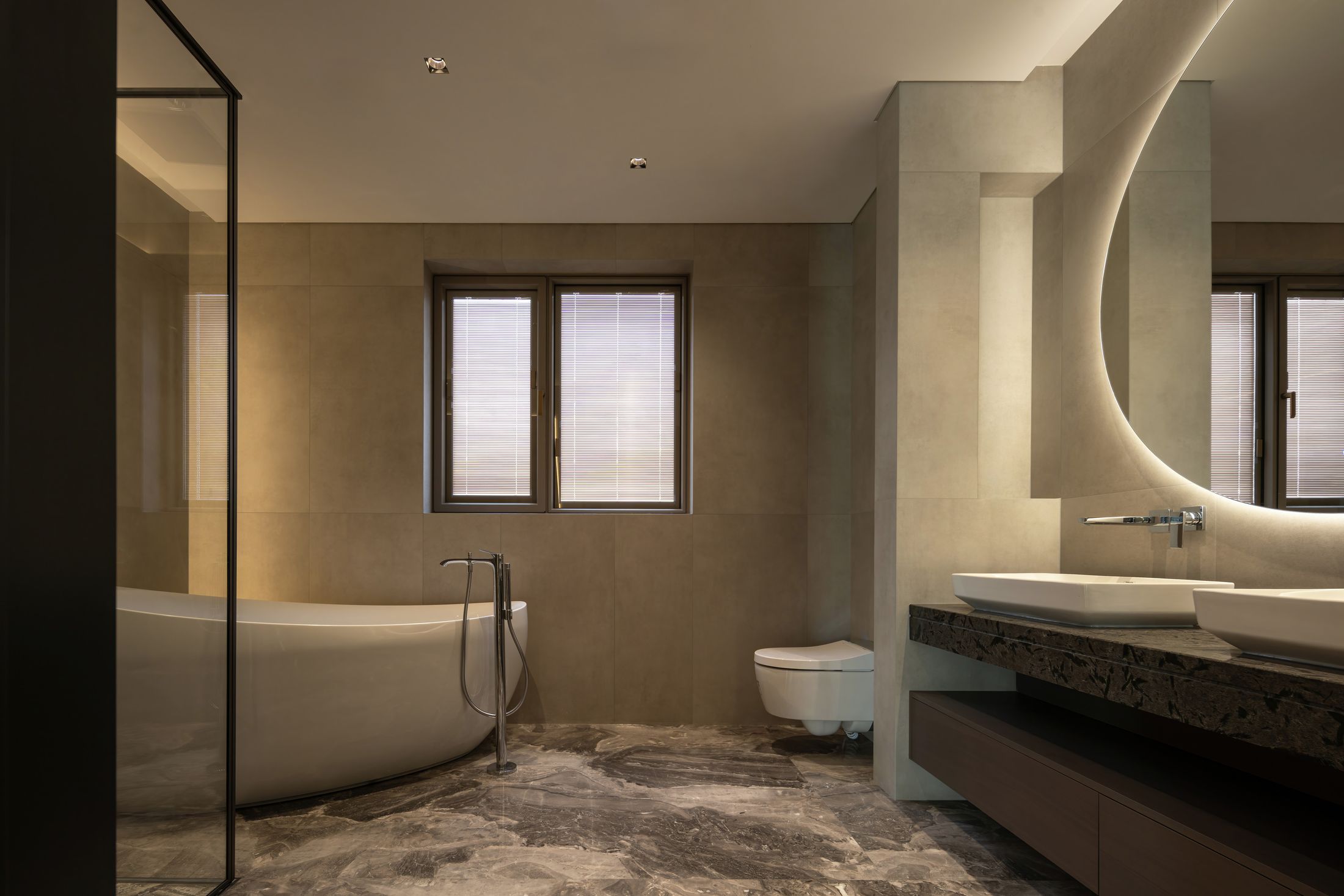 Kumiko project, Tokyo — bespoke walnut, cane and stone cabinetry by Adorn World, view 6