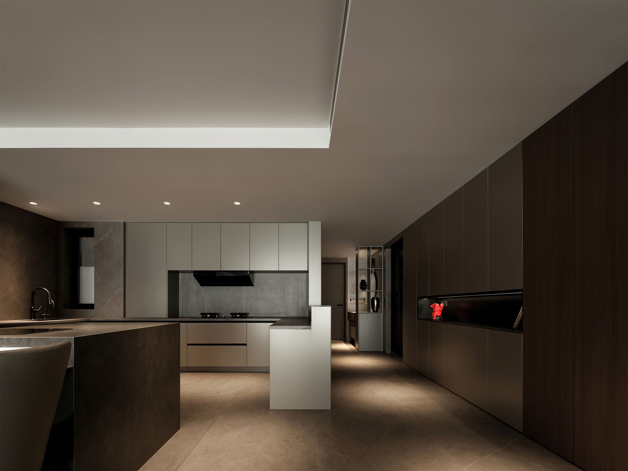 Kumiko project, Tokyo — bespoke walnut, cane and stone cabinetry by Adorn World, view 9