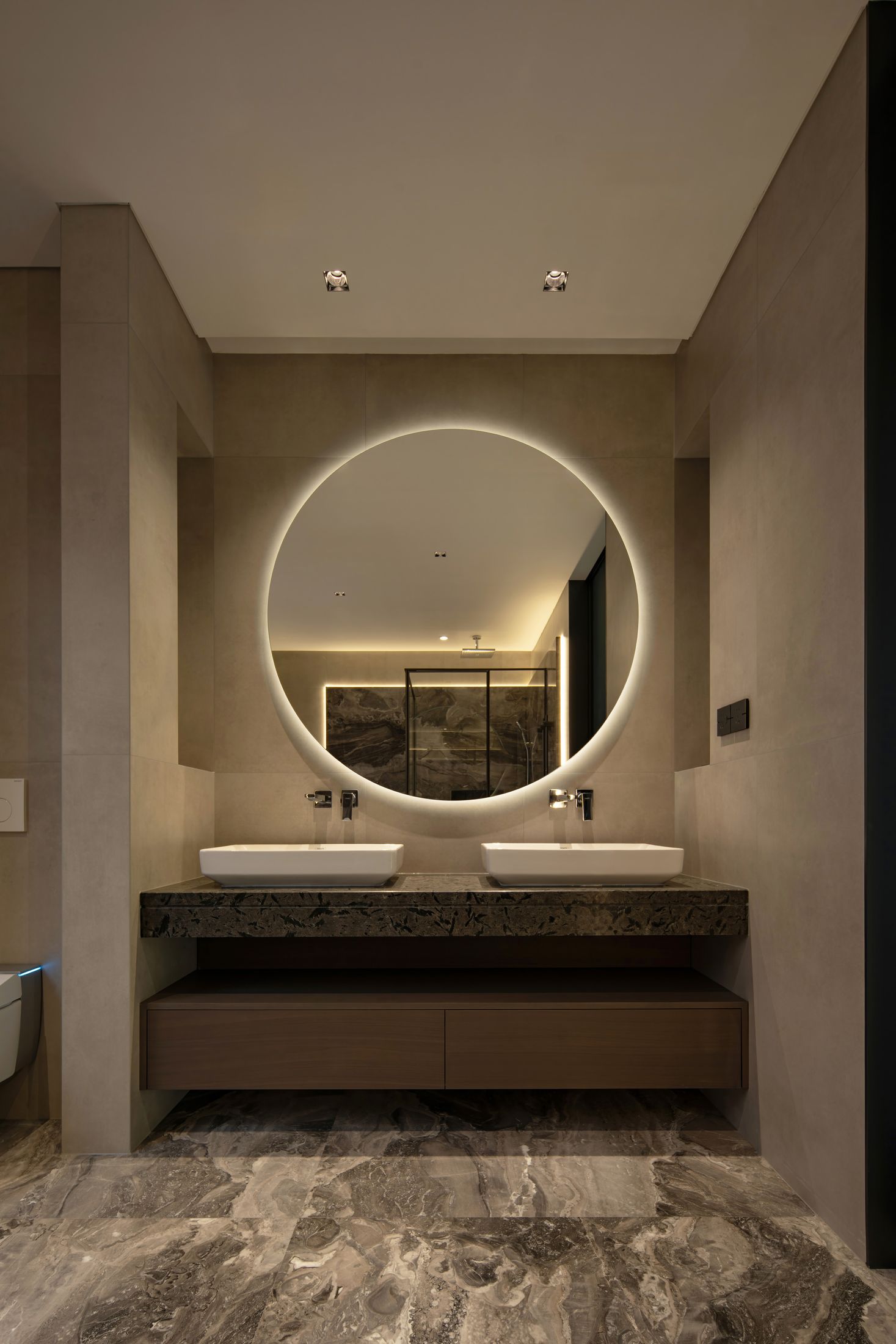Kumiko project, Tokyo — bespoke walnut, cane and stone cabinetry by Adorn World, view 8