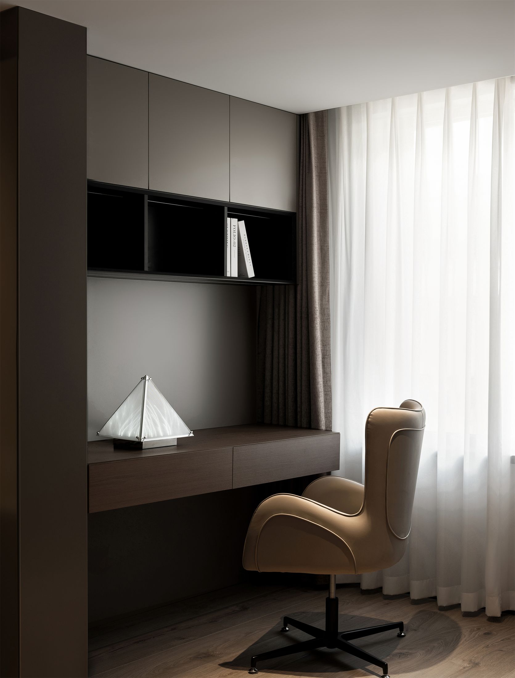 Kumiko project, Tokyo — bespoke walnut, cane and stone cabinetry by Adorn World, view 11