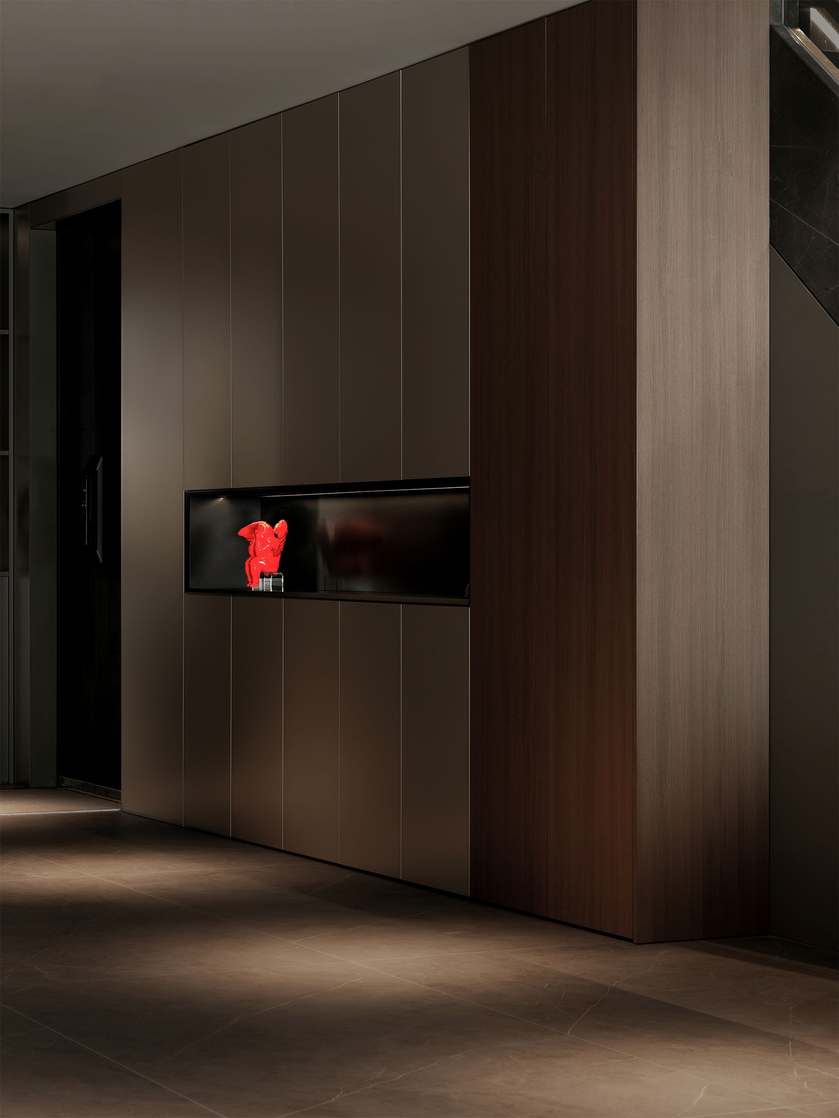 Kumiko project, Tokyo — bespoke walnut, cane and stone cabinetry by Adorn World, view 12