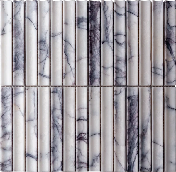 Serpentine Concave Arabescato Marble Tile - 305x305mm