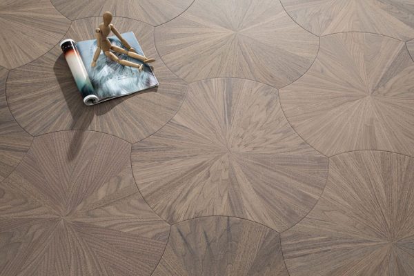 YXH01 Lotus Pattern Black Walnut Engineered Floorboard with Magazine and Figure Display Melbourne