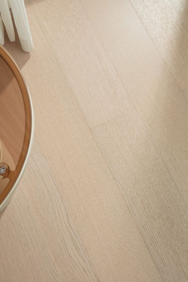 Close-up of Soft Grain Elm Floorboard with light, smooth texture and subtle grain pattern, ideal for contemporary and traditional interiors.