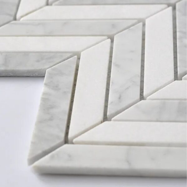 Carrara Chevron Mosaic Tile - Image 5