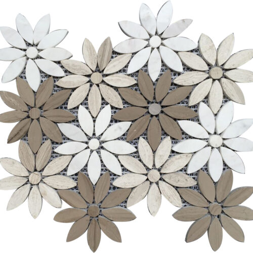 Athenian Blossom Marble Mosaic Tile