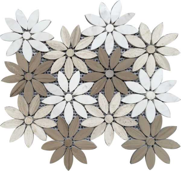 Athenian Blossom Marble Mosaic Tile