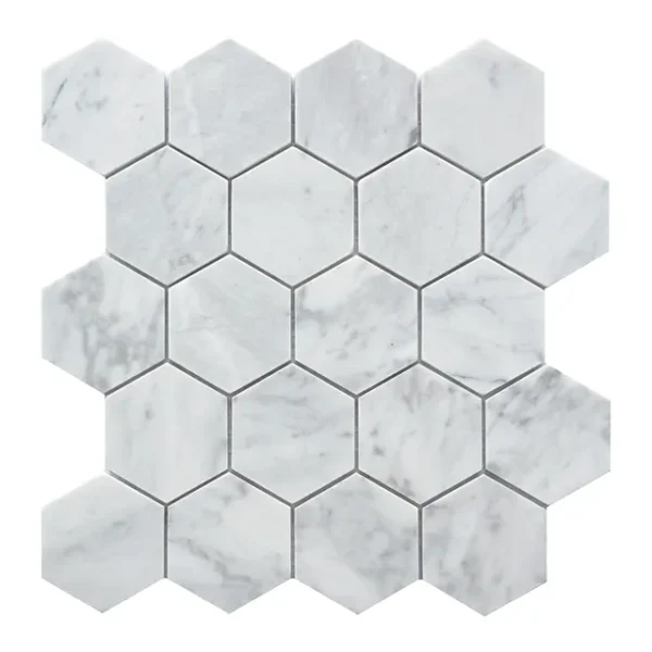 Carrara Hexagon Marble Mosaic Tile